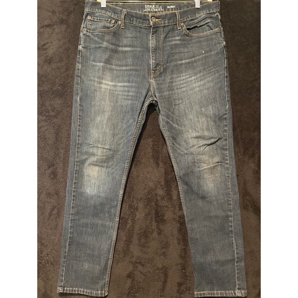 Signature Levi Strauss Skinny Jeans Dark Wash Denim Mens Size‎ 32x32